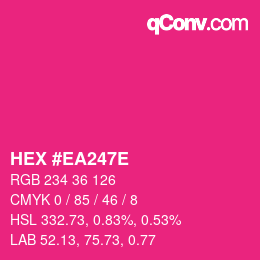 Color code: HEX #EA247E | qconv.com