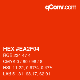 Farbcode: HEX #EA2F04 | qconv.com