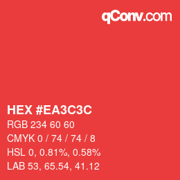Color code: HEX #EA3C3C | qconv.com