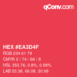 Color code: HEX #EA3D4F | qconv.com