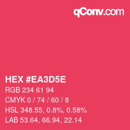 カラーコード: HEX #EA3D5E | qconv.com