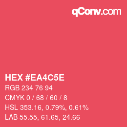 Color code: HEX #EA4C5E | qconv.com