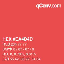 カラーコード: HEX #EA4D4D | qconv.com