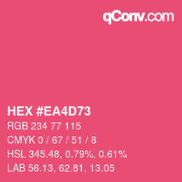 颜色代码: HEX #EA4D73 | qconv.com