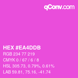 颜色代码: HEX #EA4DDB | qconv.com