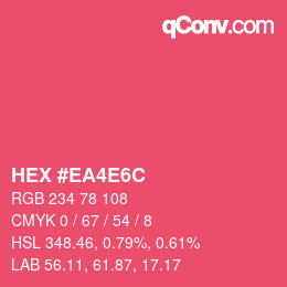 颜色代码: HEX #EA4E6C | qconv.com