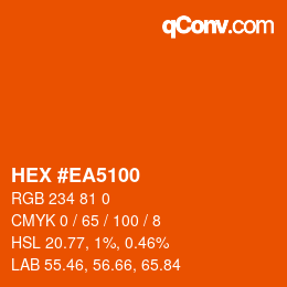 カラーコード: HEX #EA5100 | qconv.com