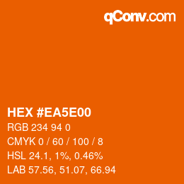 Color code: HEX #EA5E00 | qconv.com