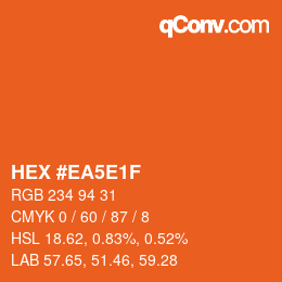 Color code: HEX #EA5E1F | qconv.com