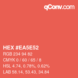 Color code: HEX #EA5E52 | qconv.com