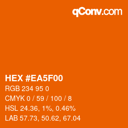 Farbcode: HEX #EA5F00 | qconv.com