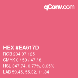 颜色代码: HEX #EA617D | qconv.com