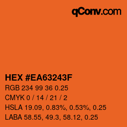 Farbcode: HEX #EA63243F | qconv.com