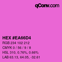 Color code: HEX #EA66D4 | qconv.com