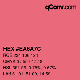 Code couleur: HEX #EA6A7C | qconv.com