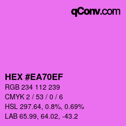 Color code: HEX #EA70EF | qconv.com