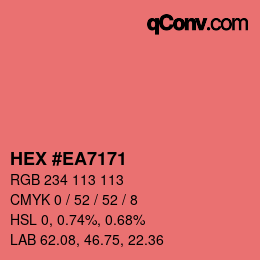 Farbcode: HEX #EA7171 | qconv.com
