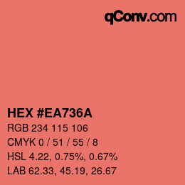 Color code: HEX #EA736A | qconv.com