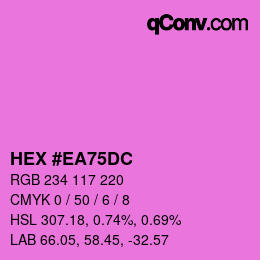 Color code: HEX #EA75DC | qconv.com