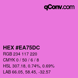 Código de color: HEX #EA75DC | qconv.com