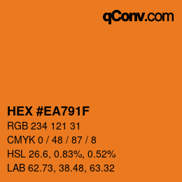 Color code: HEX #EA791F | qconv.com