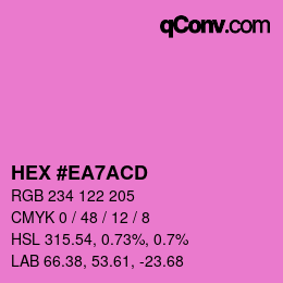 Color code: HEX #EA7ACD | qconv.com