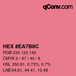 Color code: HEX #EA7B8C | qconv.com
