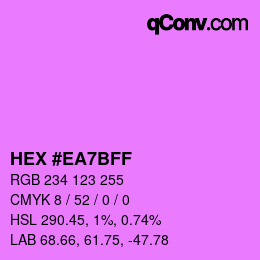 Color code: HEX #EA7BFF | qconv.com
