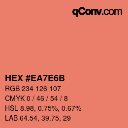 Color code: HEX #EA7E6B | qconv.com