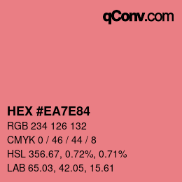 カラーコード: HEX #EA7E84 | qconv.com