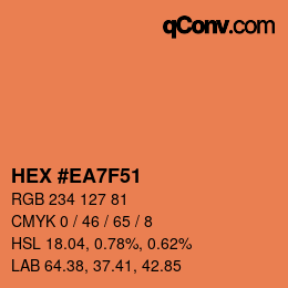 Farbcode: HEX #EA7F51 | qconv.com