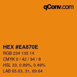カラーコード: HEX #EA870E | qconv.com