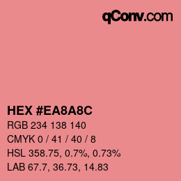 カラーコード: HEX #EA8A8C | qconv.com