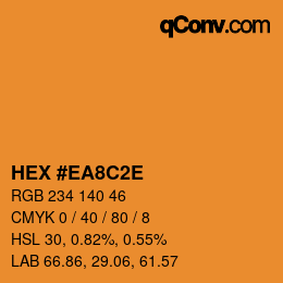 Color code: HEX #EA8C2E | qconv.com