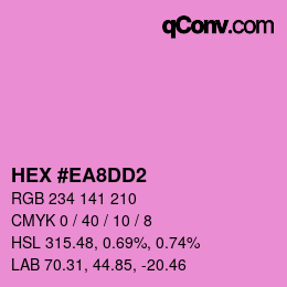 Farbcode: HEX #EA8DD2 | qconv.com