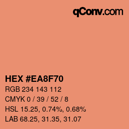 Color code: HEX #EA8F70 | qconv.com