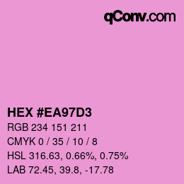 Farbcode: HEX #EA97D3 | qconv.com