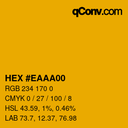 Código de color: HEX #EAAA00 | qconv.com