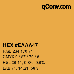Color code: HEX #EAAA47 | qconv.com