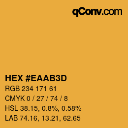 Farbcode: HEX #EAAB3D | qconv.com