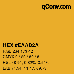 颜色代码: HEX #EAAD2A | qconv.com