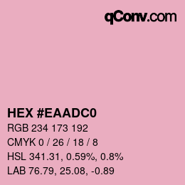 カラーコード: HEX #EAADC0 | qconv.com