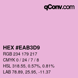 Color code: HEX #EAB3D9 | qconv.com