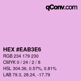 Color code: HEX #EAB3E6 | qconv.com