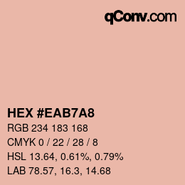 カラーコード: HEX #EAB7A8 | qconv.com