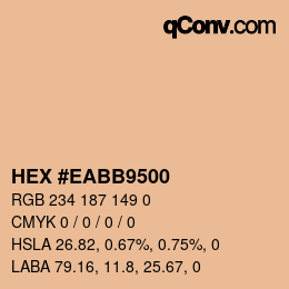 Farbcode: HEX #EABB9500 | qconv.com
