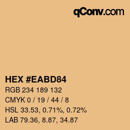 Farbcode: HEX #EABD84 | qconv.com