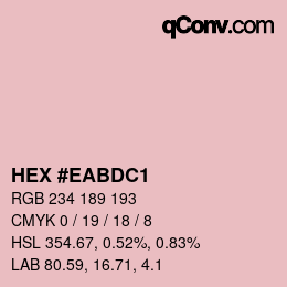 Color code: HEX #EABDC1 | qconv.com