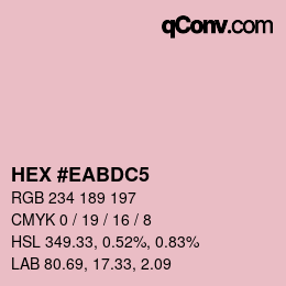 Color code: HEX #EABDC5 | qconv.com