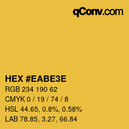 Color code: HEX #EABE3E | qconv.com